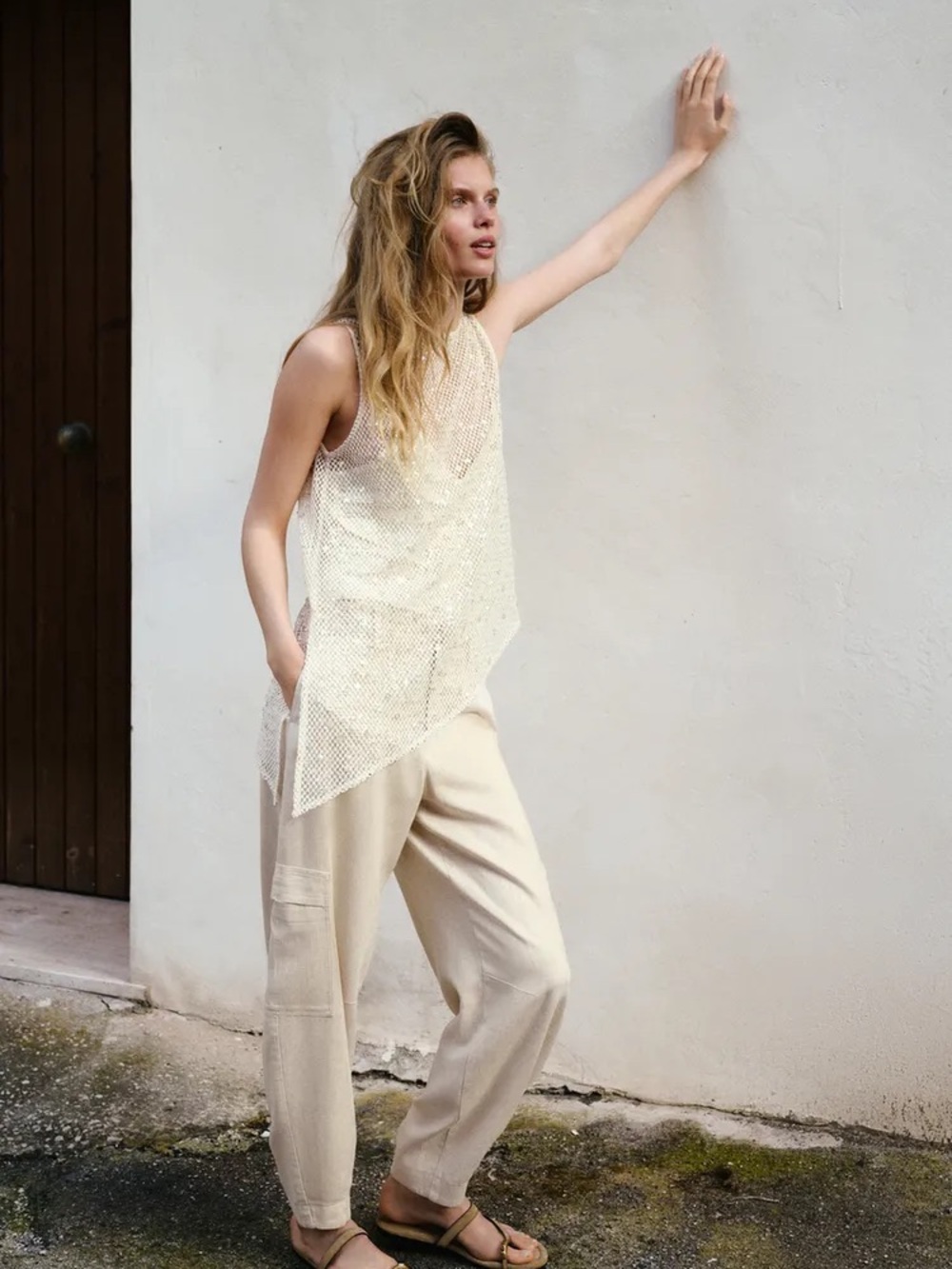 Light Cream Relaxed Zara Pants - Women